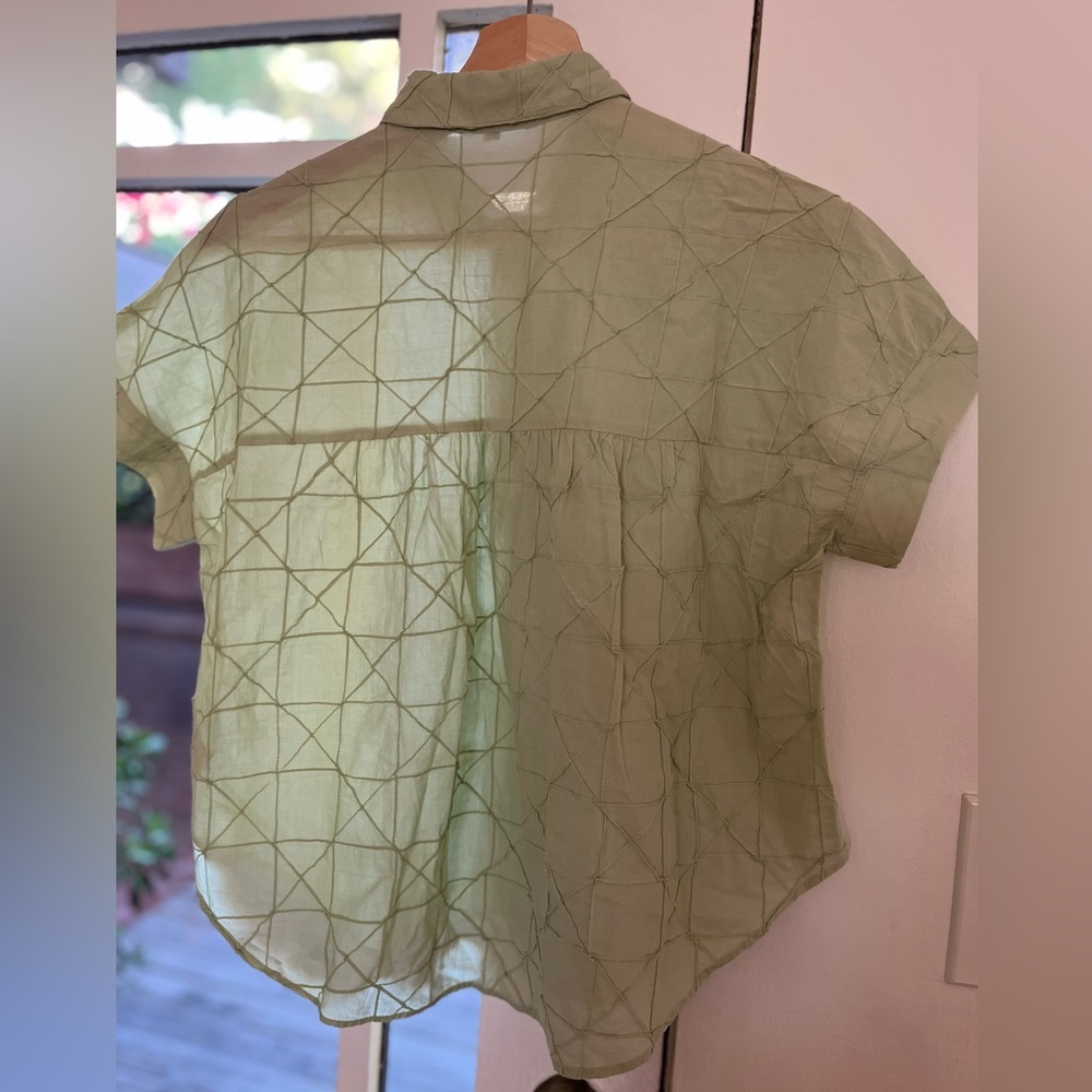 Cropped Button-Down With Peter Pan Collar - image 4